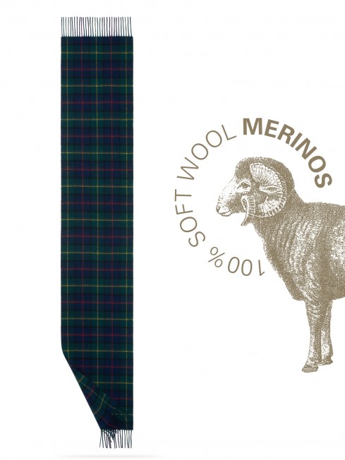VERT-KILT-NATIVE, длиный ШАРФ из мягчайшей шерсти MERINOS из пряжи средней тяжести, коллекционная линия CONFRONTATION (Собственный Взгляд) F3-TQ.W220_VI-20-25/VERT